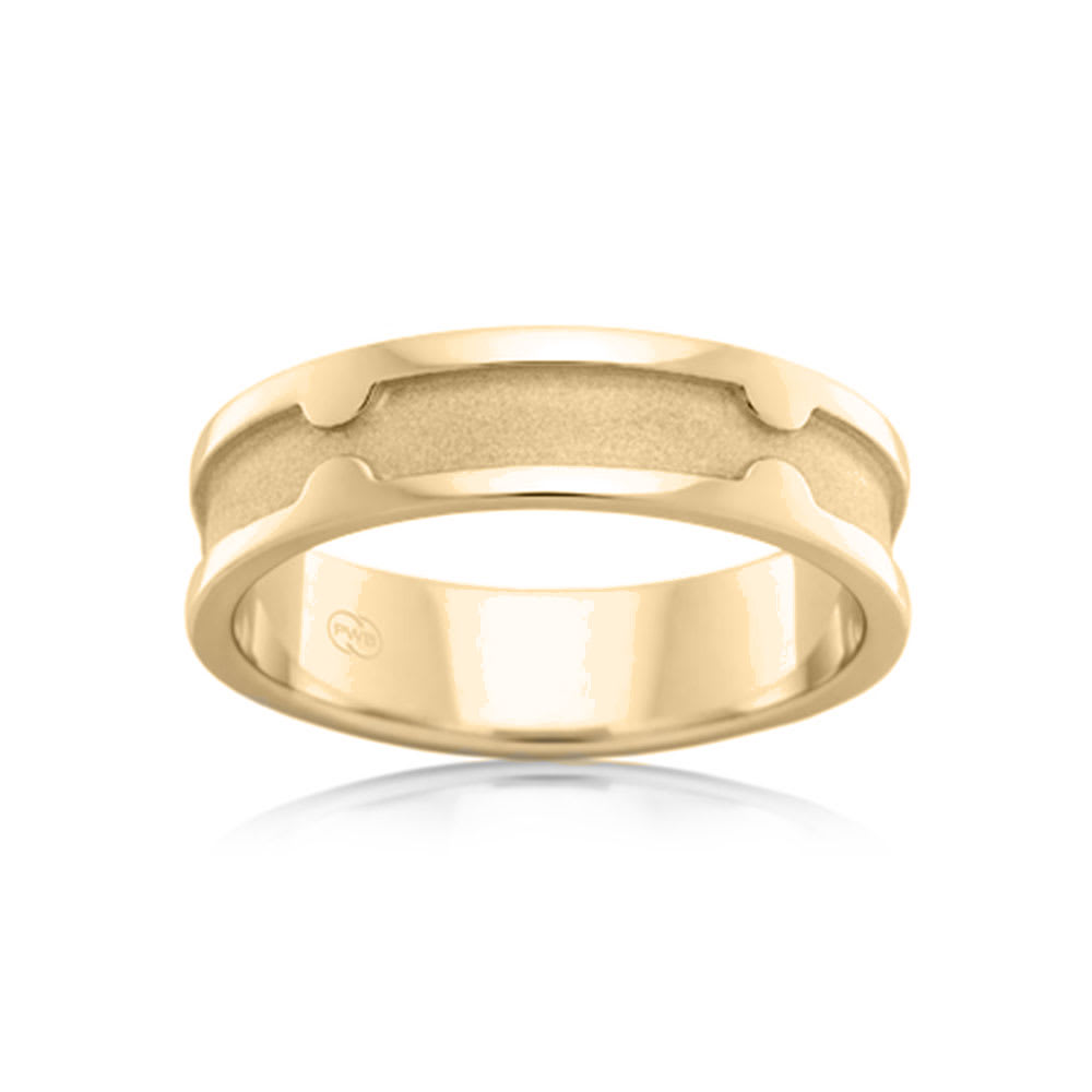 Centre Carved mens ring J3635