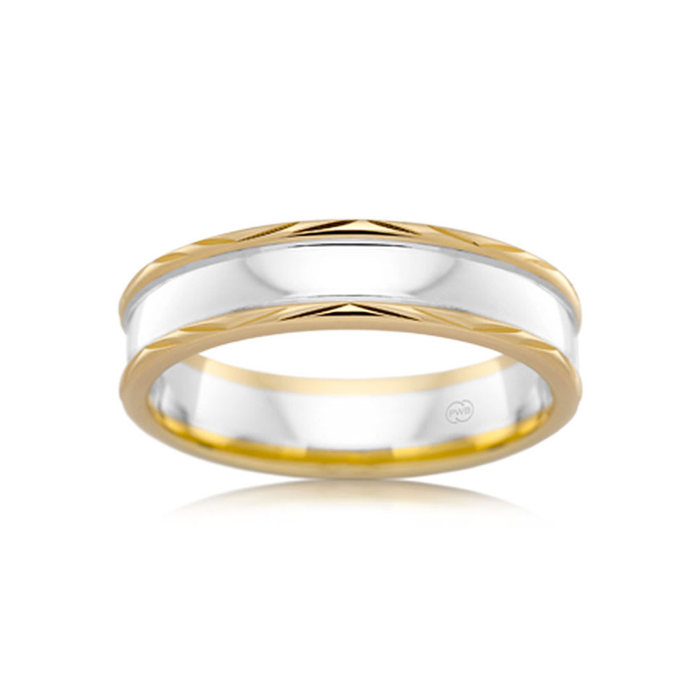 Two tone mens wedding ring 2T1331