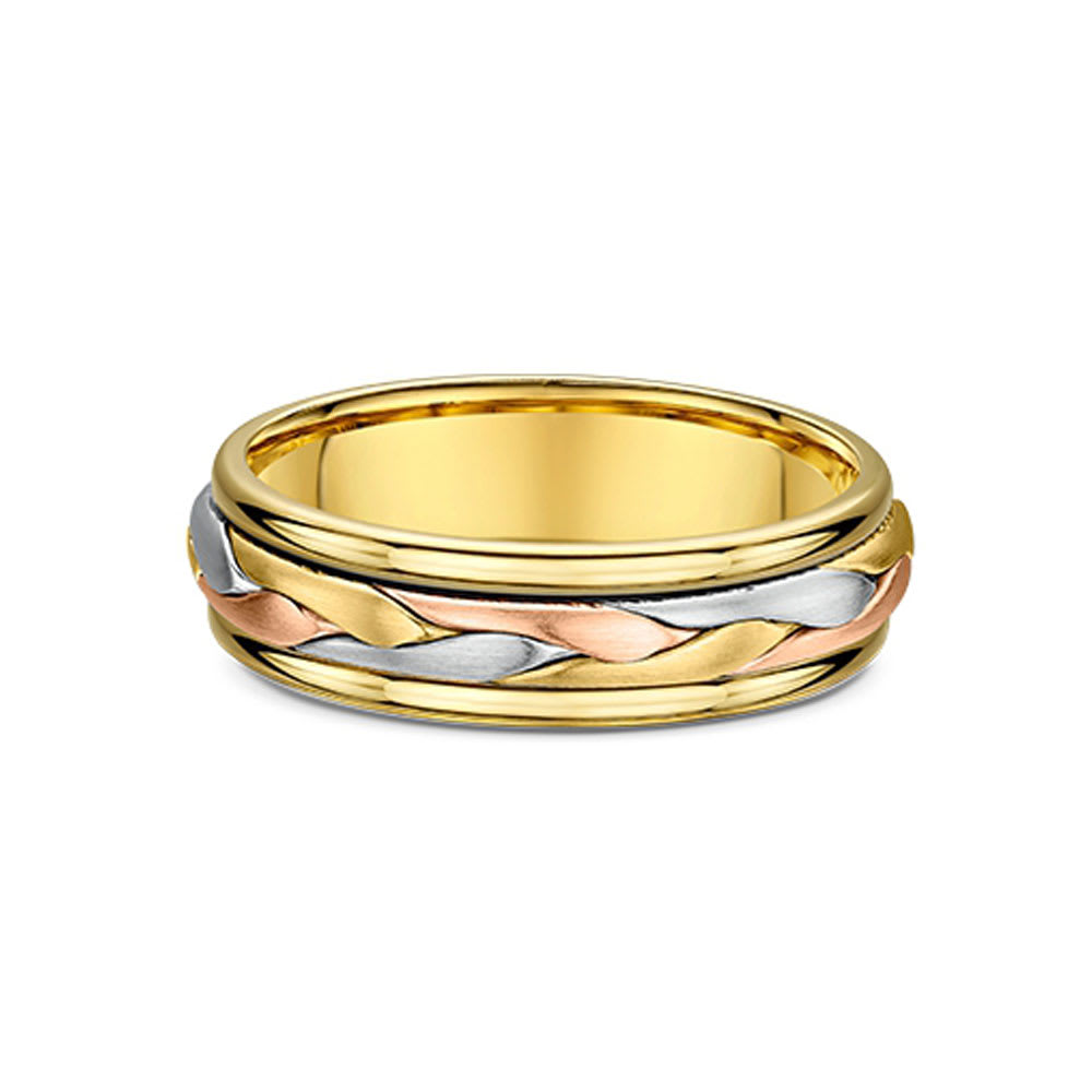 Braided Gold Wedding Ring In 950 Platinum