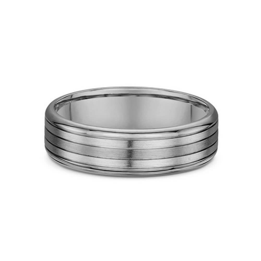thumbnail image 2 of 7mm Tungsten Ring With Silver Strip – Men's Nickel-Free Wedding Band By Elma Jewellery 2 of 5