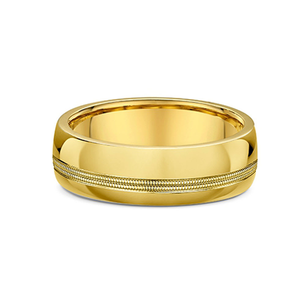 Double Milgrained Mens Wedding Ring Temple & Grace AU