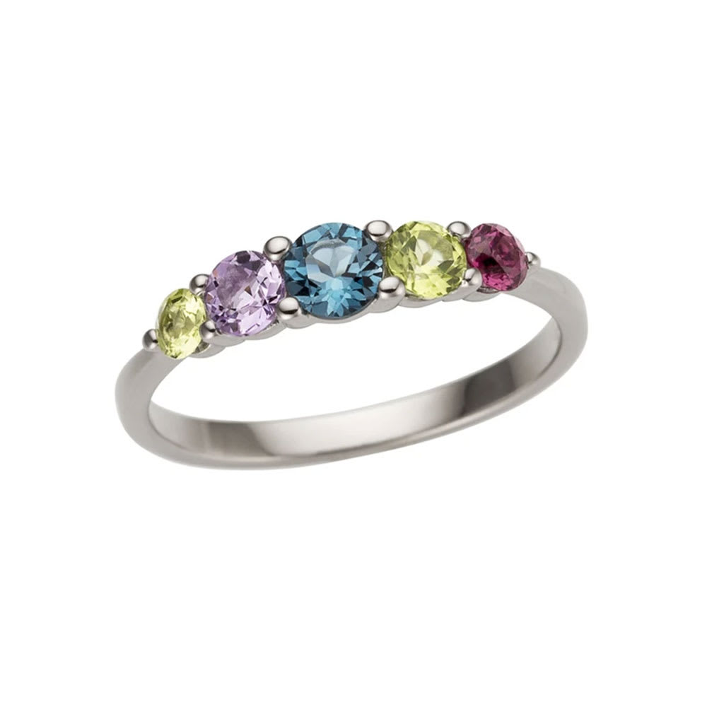 Multi colour gemstone ring