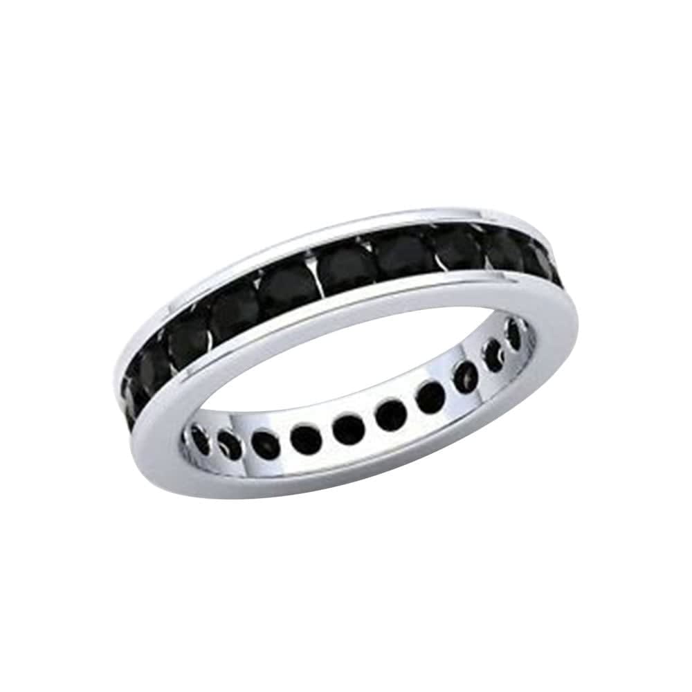 Black diamond channel set ring