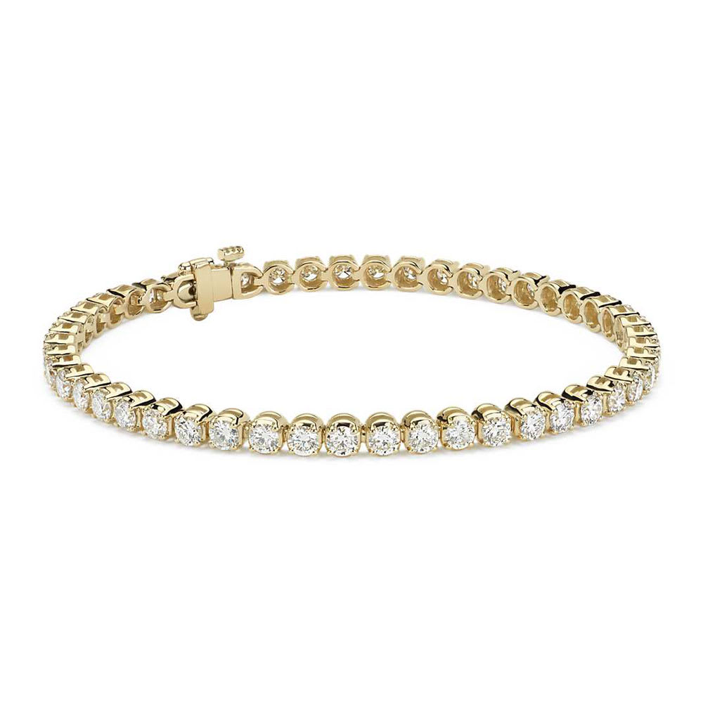 14K White Gold Genuine Diamond Tennis Bracelet 5 Carat TW 7.5