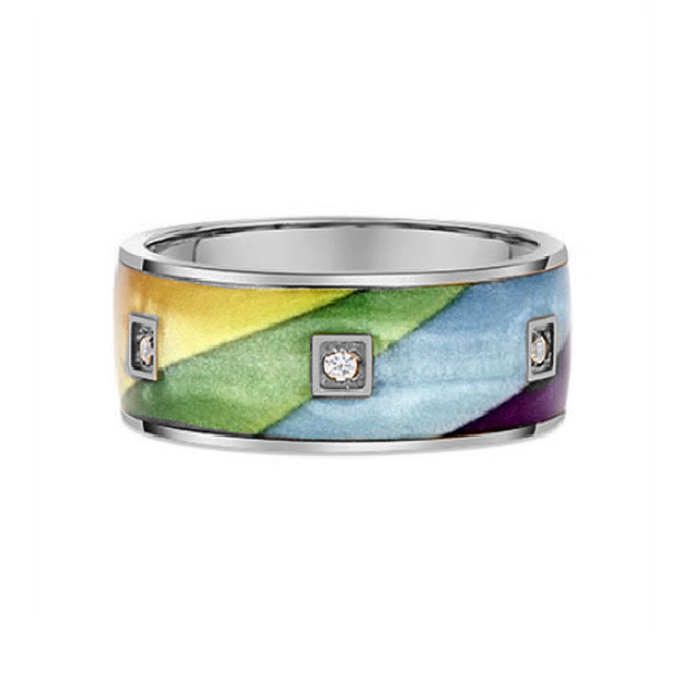Multicoloured Diamond Ceramic Ring
