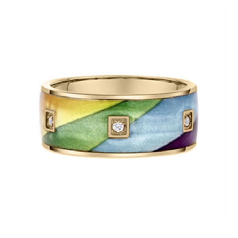 Multicoloured Diamond Ceramic Ring