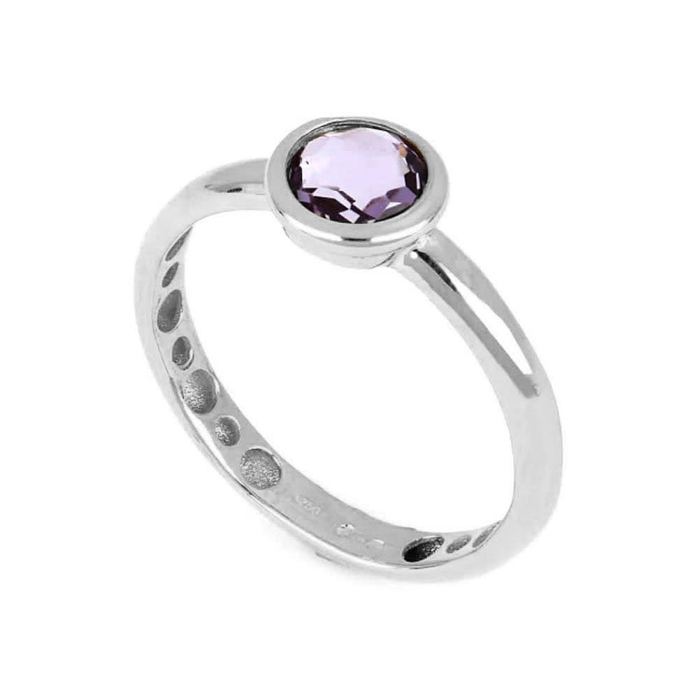 Purple Amethyst Womens Moon Ring