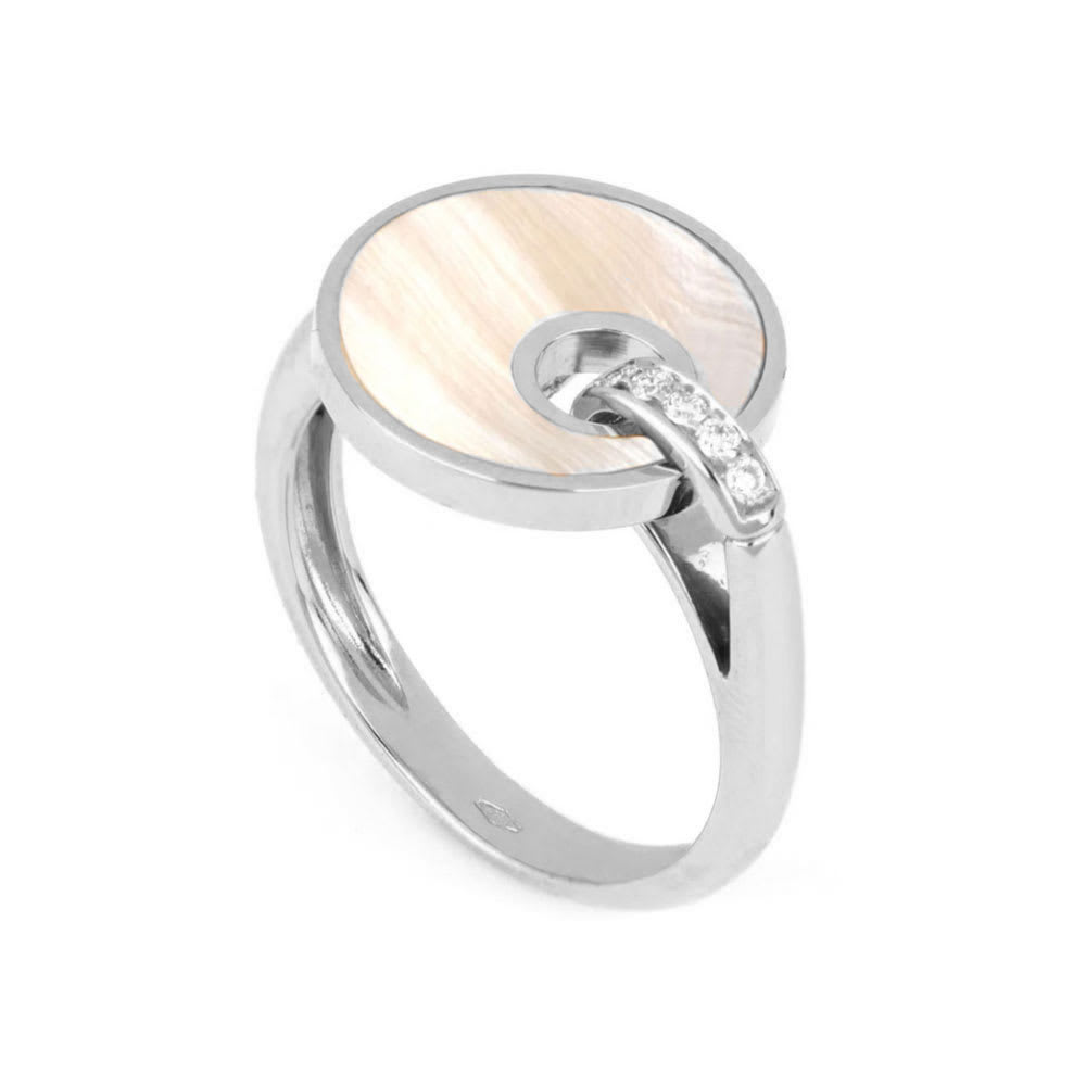 Diamond With Mother Of Pearl Ring