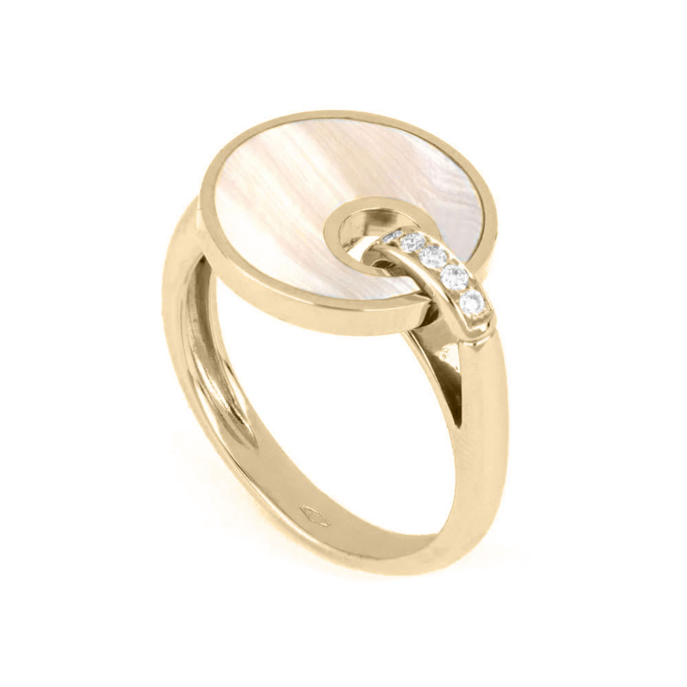 Diamond With Mother Of Pearl Ring