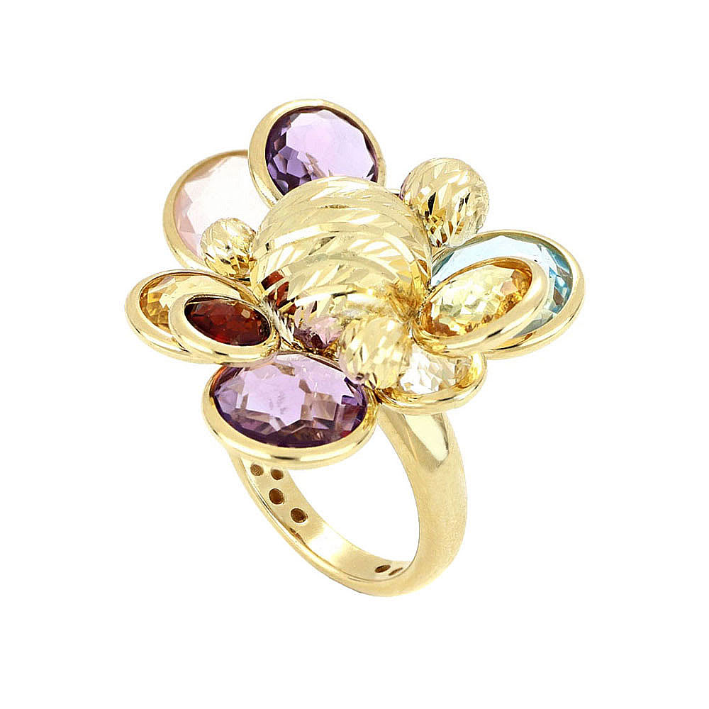 Floral Patterned Multicolour Ring | Temple & Grace NZ