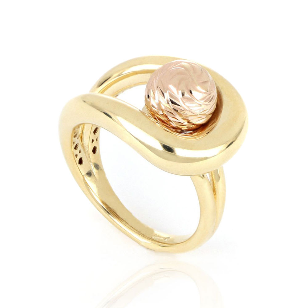 Womens Rose Gold Sphered Ring | Temple & Grace UK