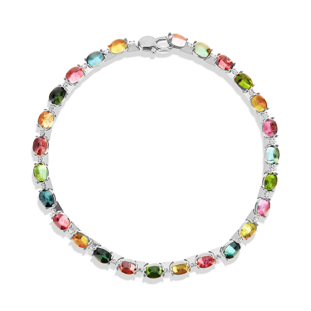 MBTO01] High Grade Rainbow Tourmaline Beaded Bracelet 高品彩碧手串7+mm – Moonpath  Stones