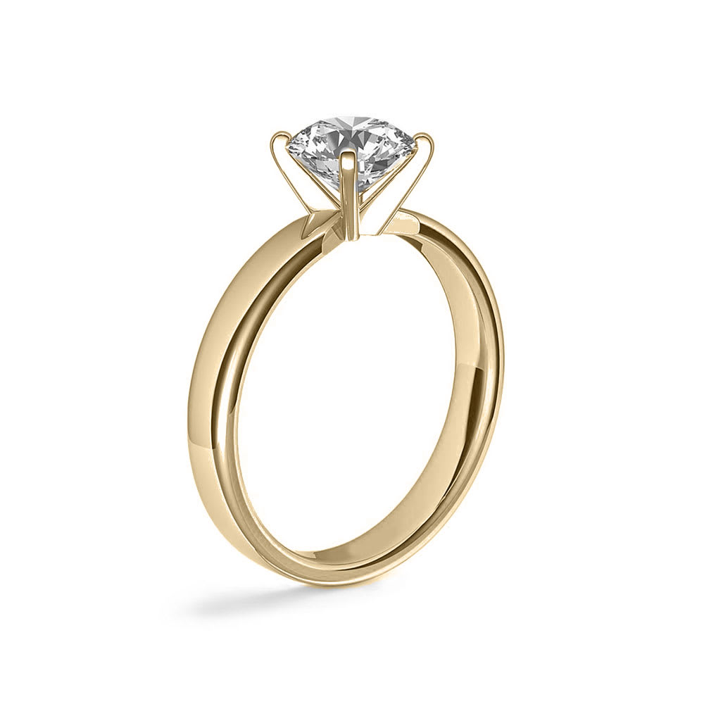 Two Tone Solitaire Diamond Engagement Ring