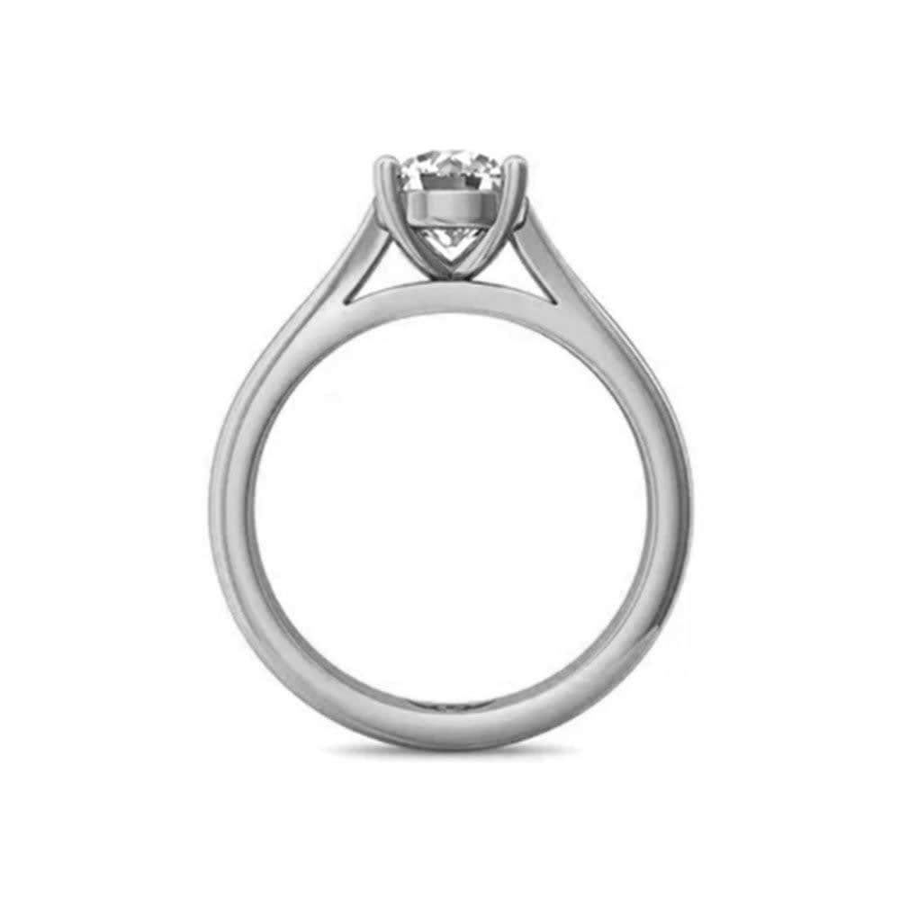 Solitaire Diamond Engagement Gold Band