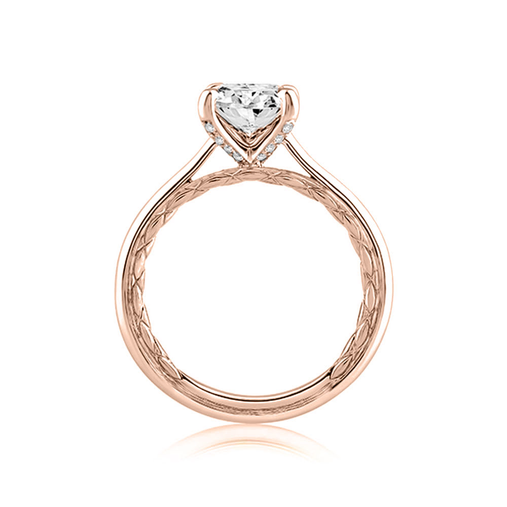 Two Tone Round Diamond Engagement Ring