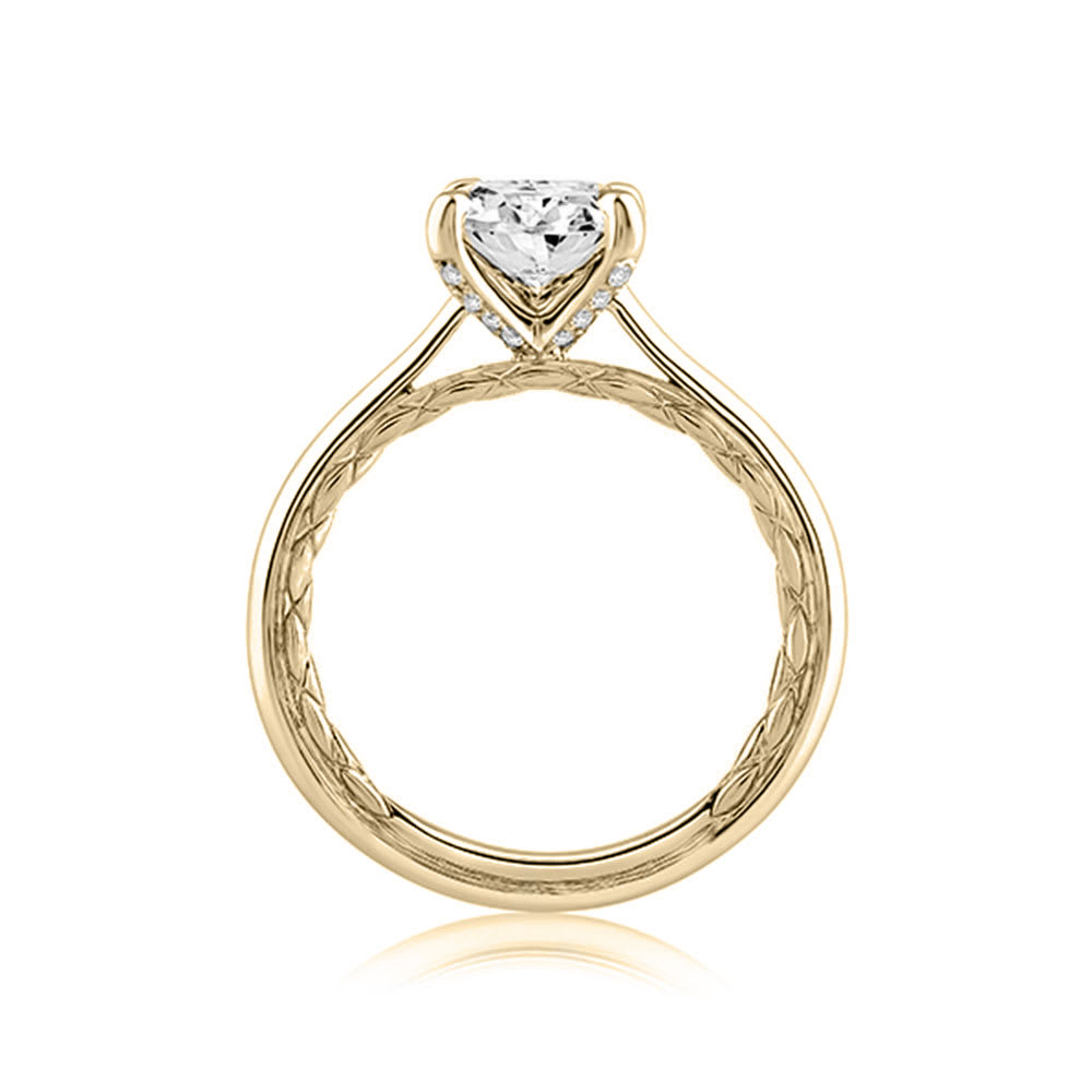 Two Tone Round Diamond Engagement Ring