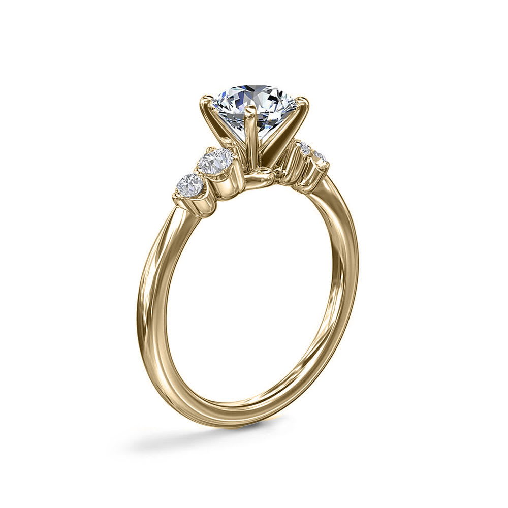 Brilliant Five Stone Radiant Cut Engagement Ring