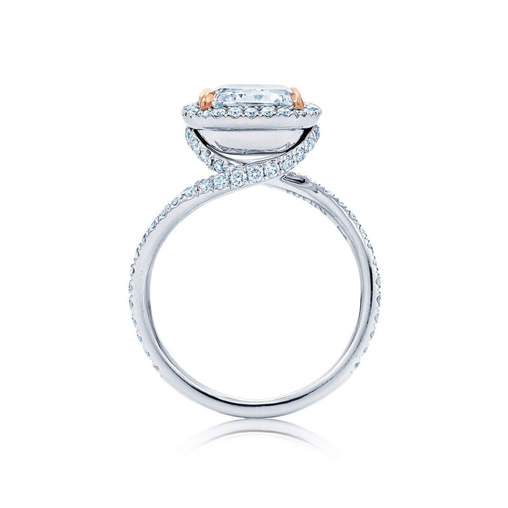 Radiant Cut Diamond Engagement Asymmetrical Band