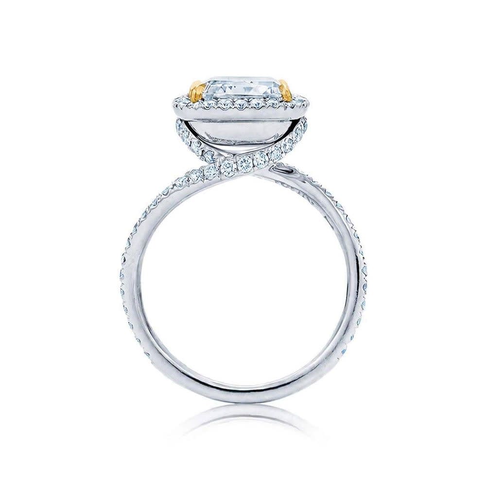 Radiant Cut Diamond Engagement Asymmetrical Band