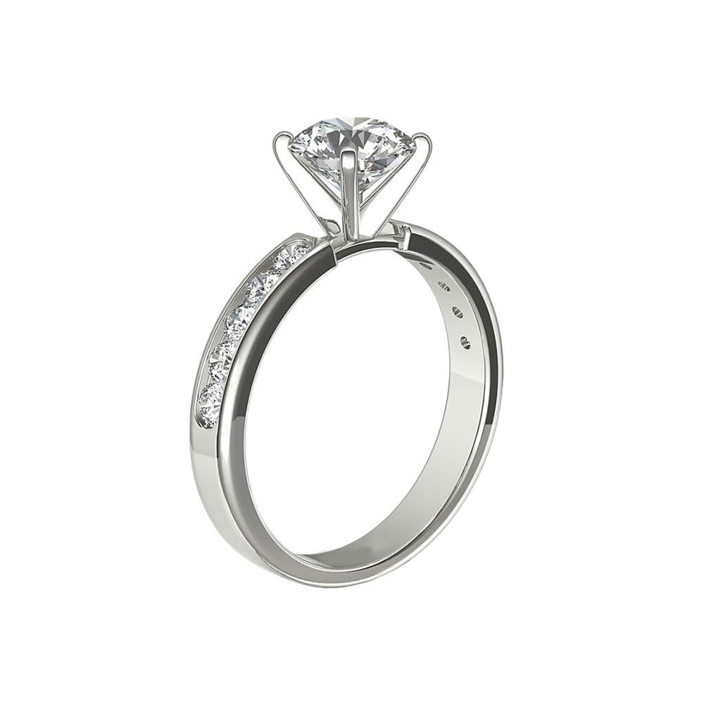 Radiant Cut Diamond Engagement Channel Ring