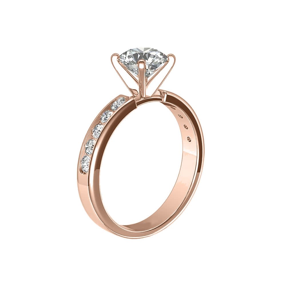 Radiant Cut Diamond Engagement Channel Ring