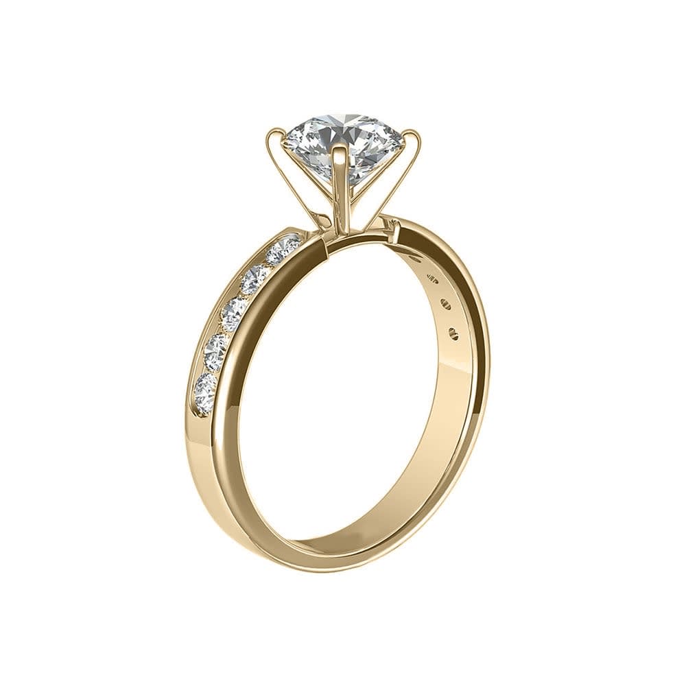 Radiant Cut Diamond Engagement Channel Ring
