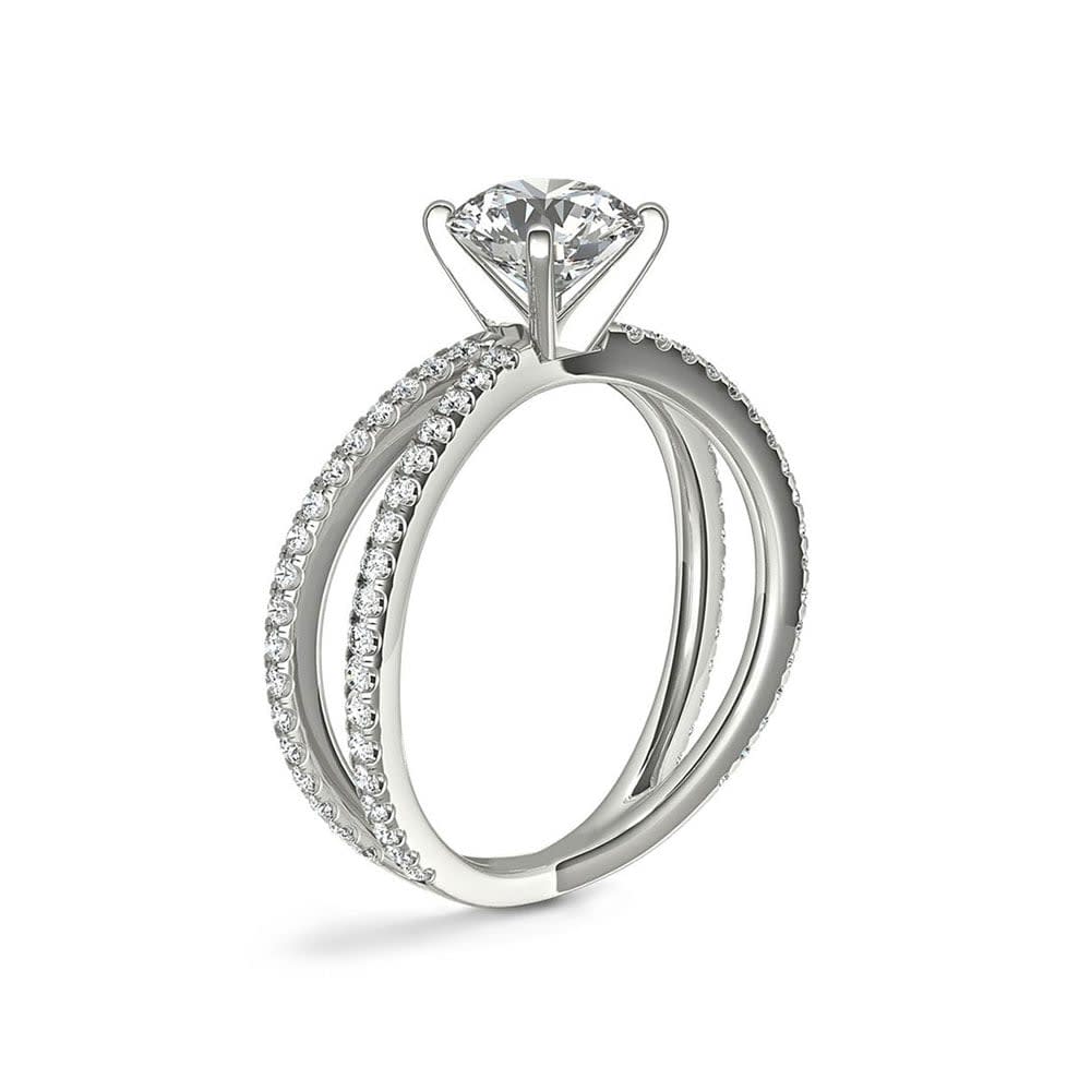 Radiant Cut Diamond Engagement Criss Cross Ring