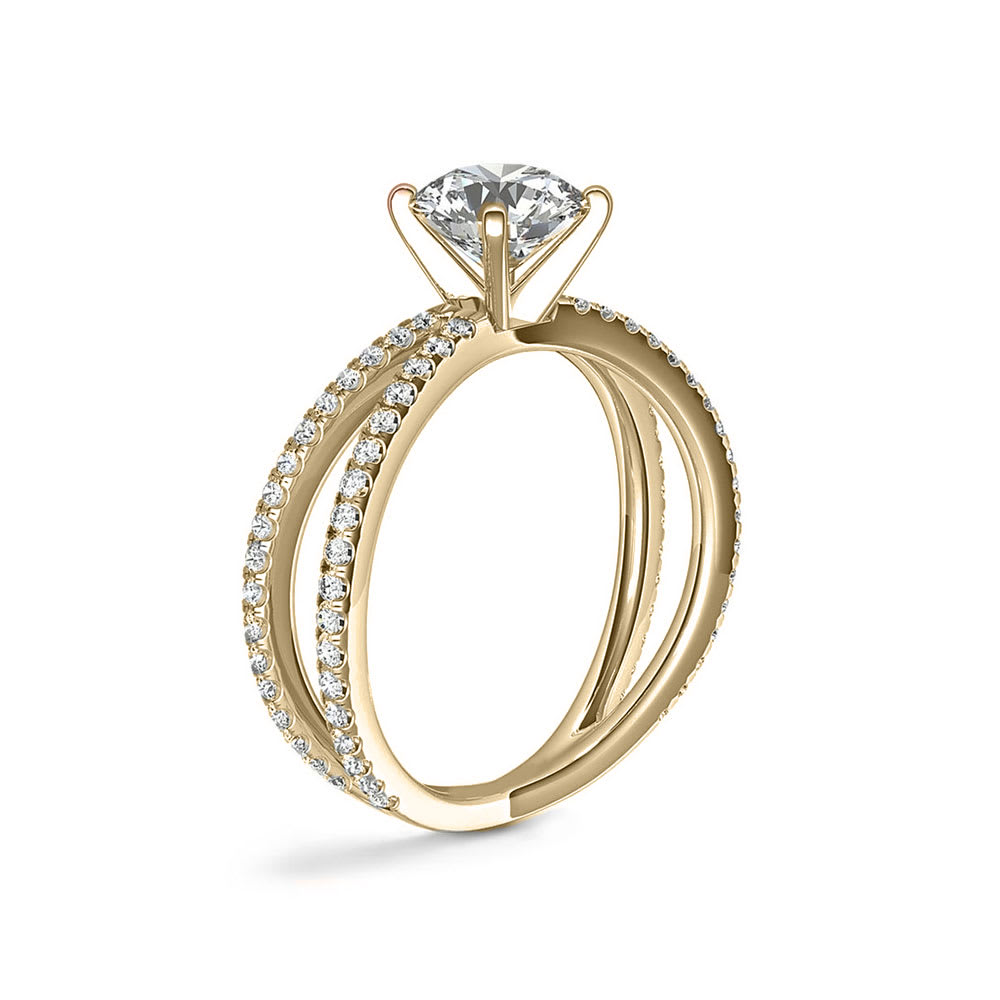 Radiant Cut Diamond Engagement Criss Cross Ring