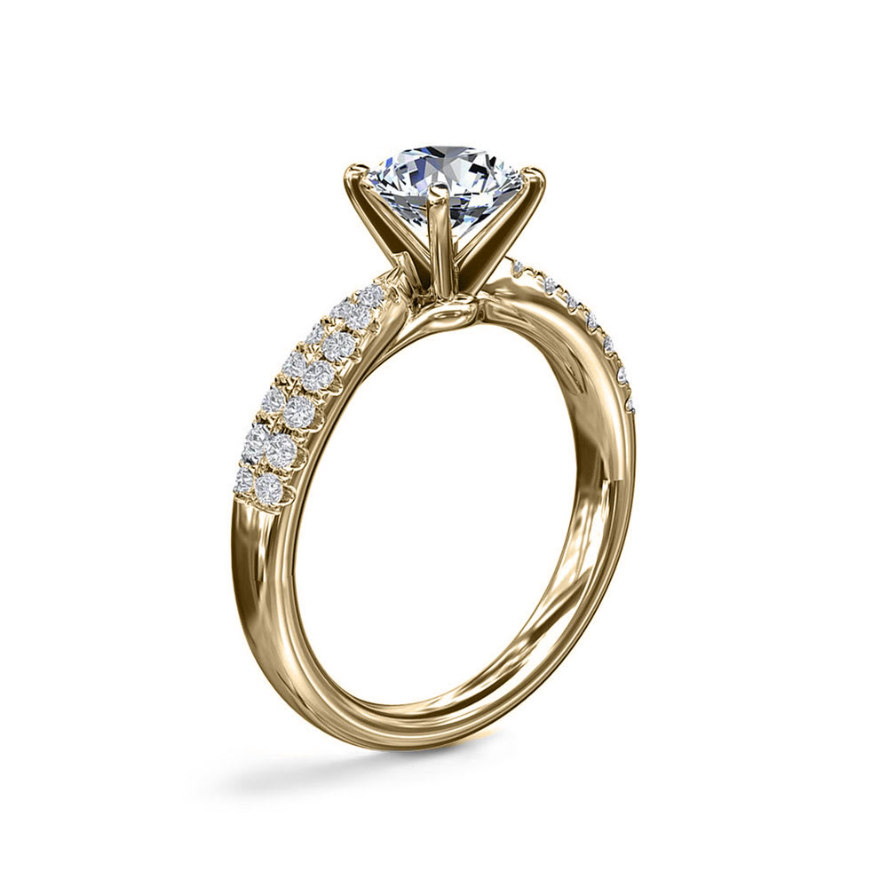 Split Shank Radiant Cut Diamond Engagement Ring