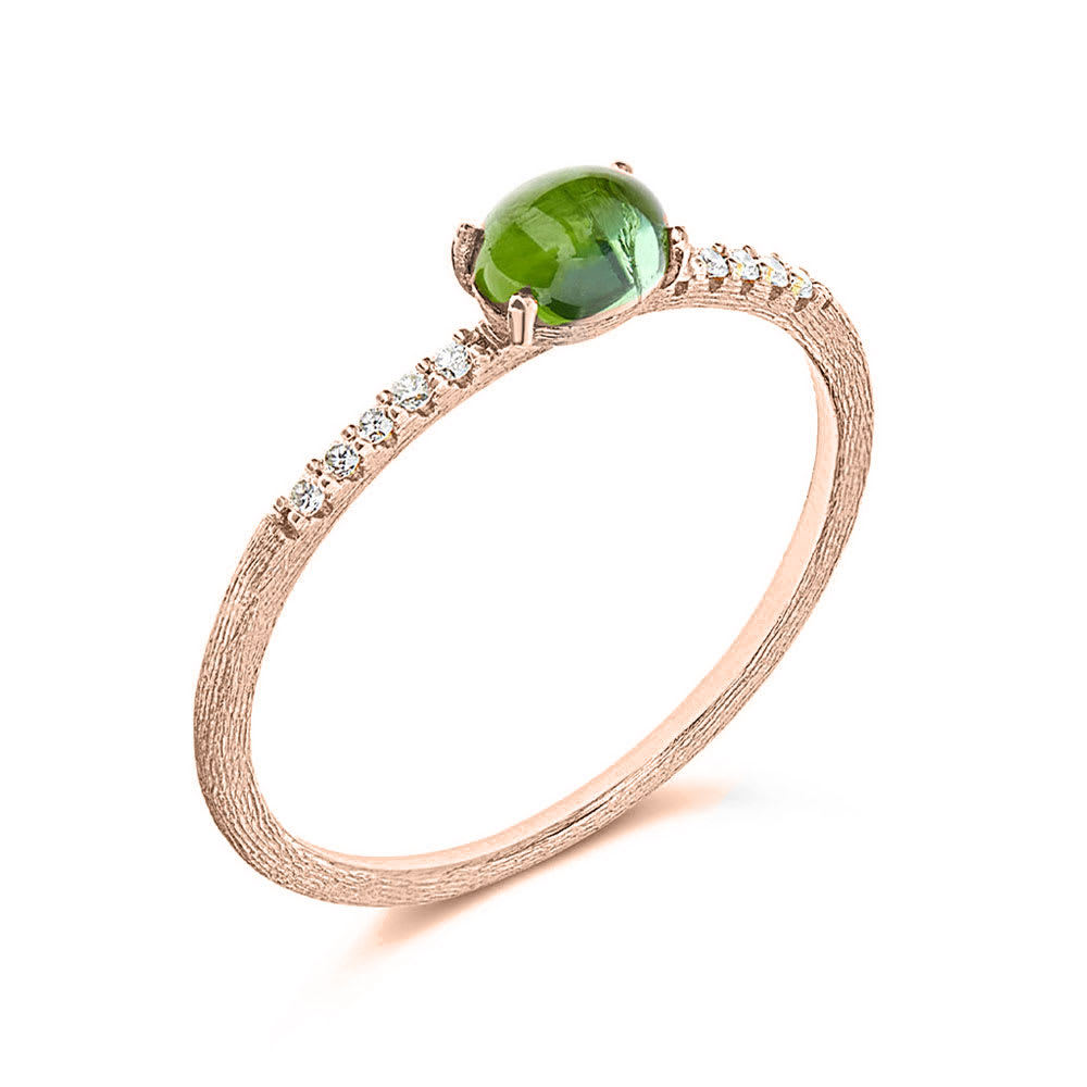 Green Tourmaline Gemstone Ring