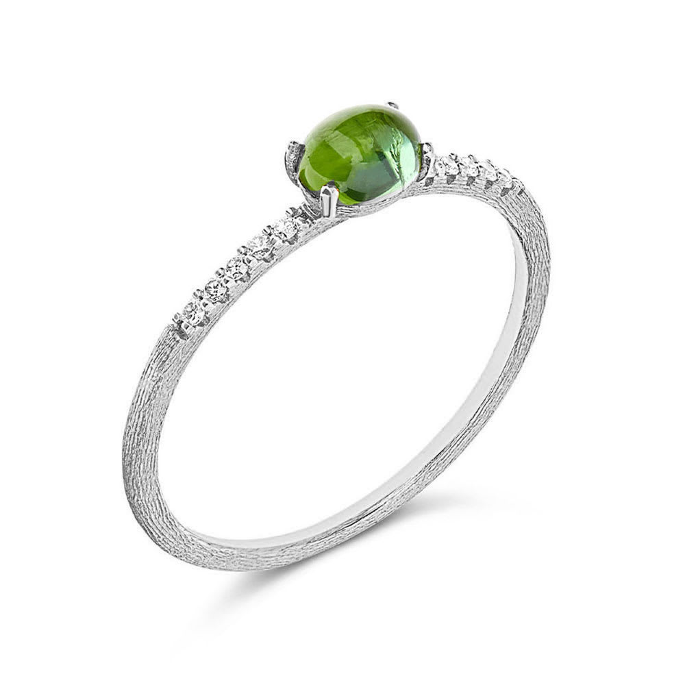 Green Tourmaline Gemstone Ring