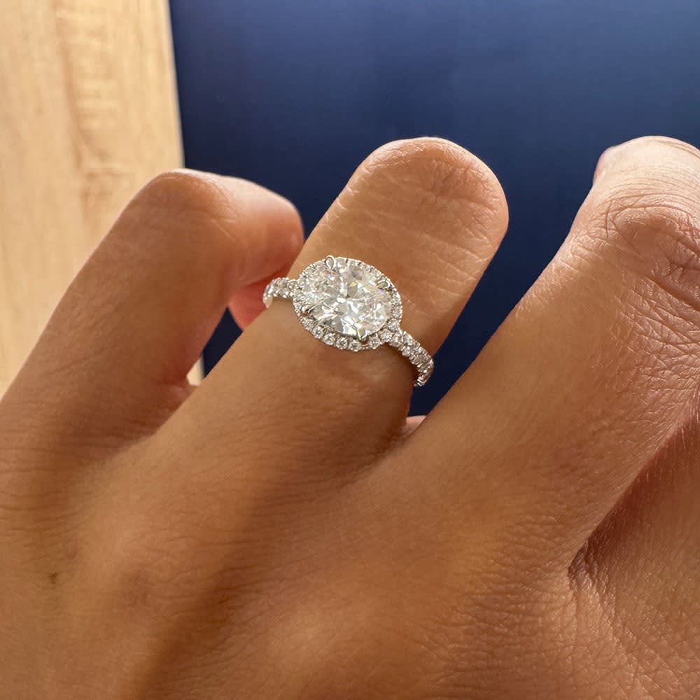 Classic East West Oval Engagement Ring