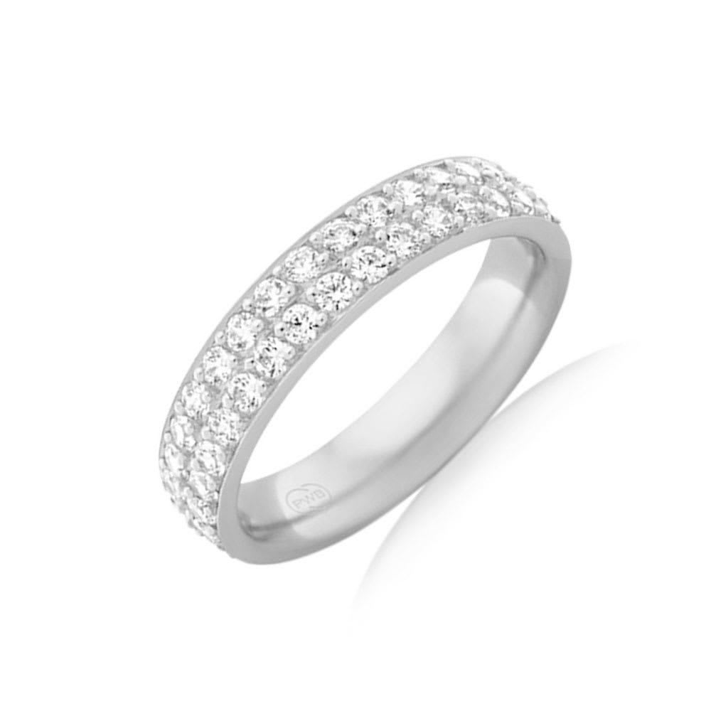 Double Row Pave Set Lab Diamond Ring B4102
