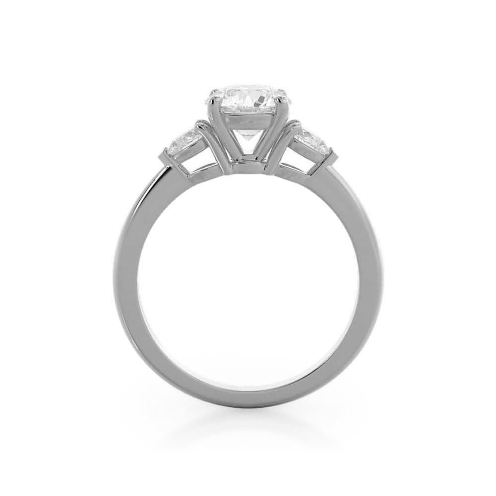 Round And Pear Lab Diamond Engagement Ring
