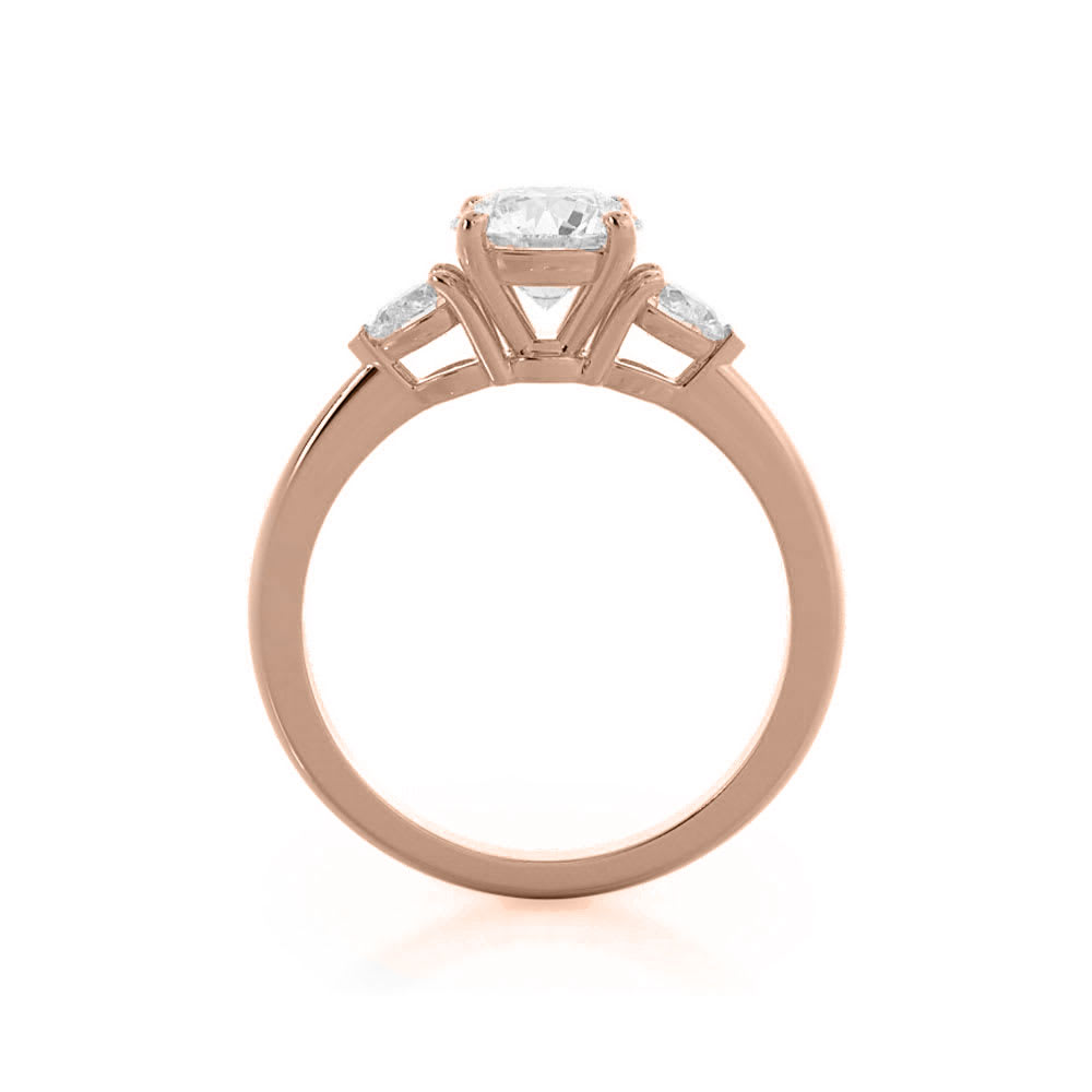 Round And Pear Lab Diamond Engagement Ring