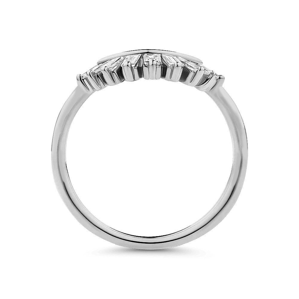 Emerald tiara wedding band