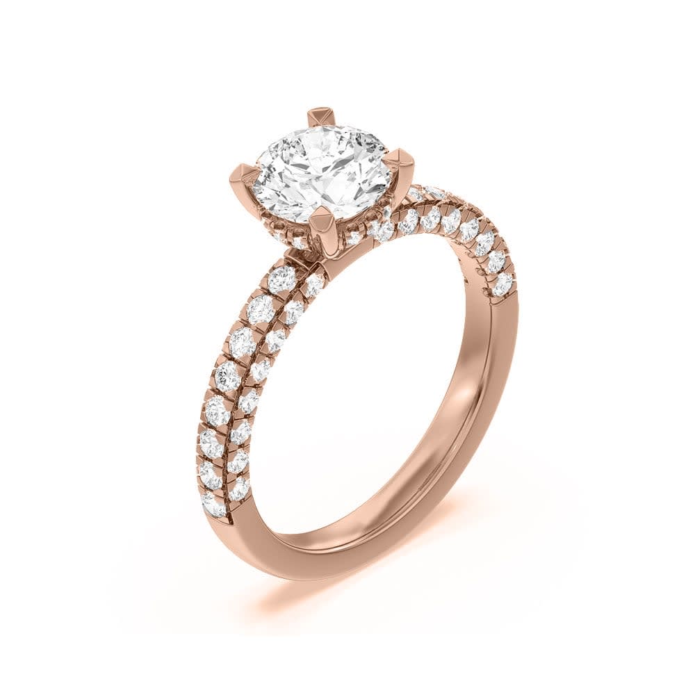 Hidden Accent Lab Diamond Engagement Ring