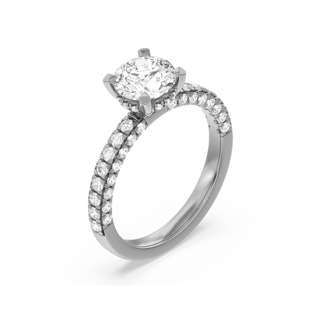 Hidden Accent Lab Diamond Engagement Ring