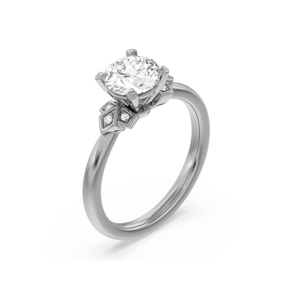 Round Brilliant Lab Diamond Engagement Ring