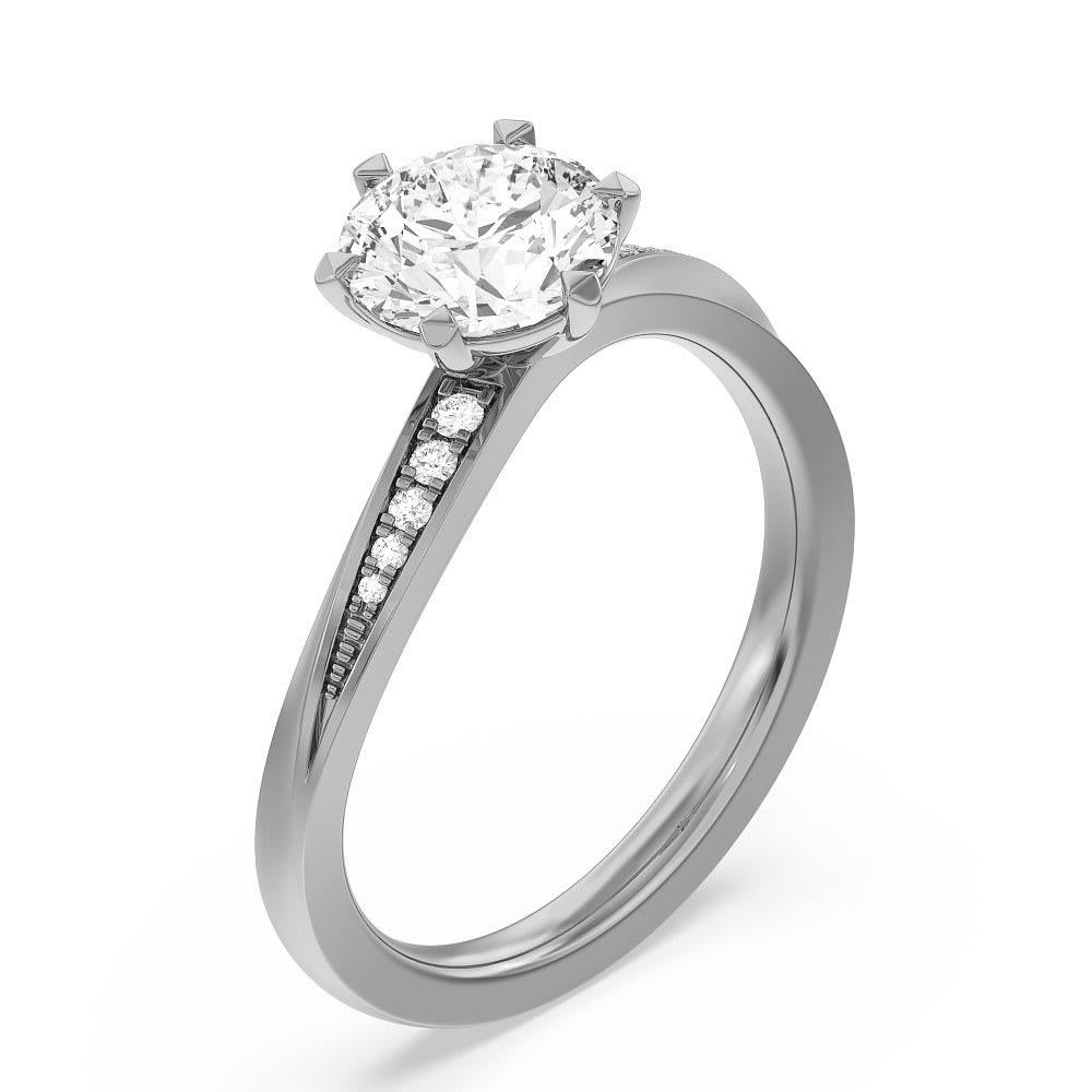 Twisted Solitaire Lab Diamond Engagement Ring