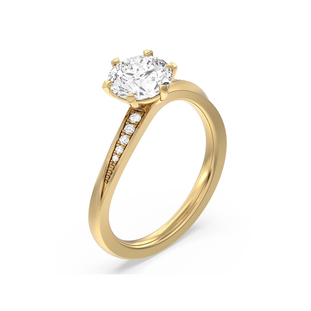 Twisted Solitaire Lab Diamond Engagement Ring | Temple & Grace UK