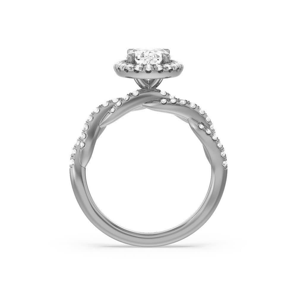 Lab Grown Cross Pattern Diamond Engagement Ring