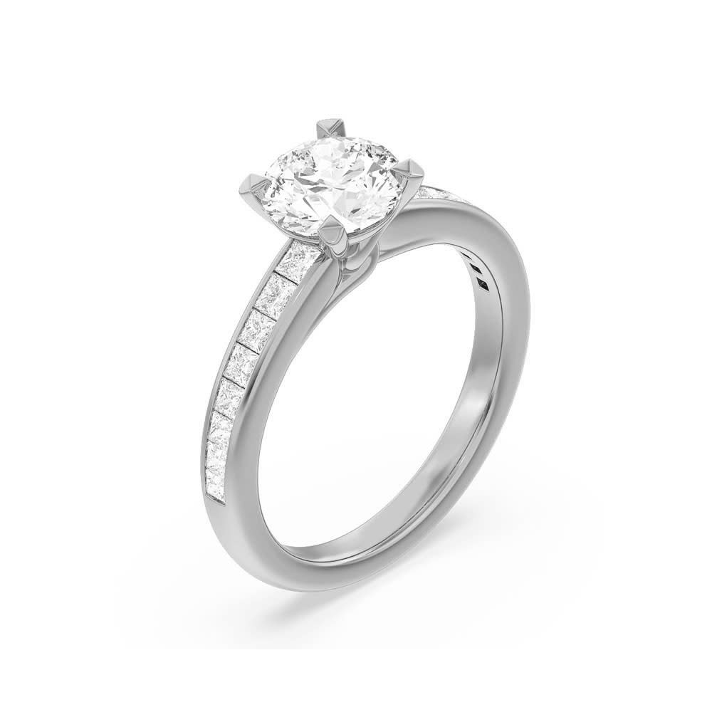 Twisted Four Prong Round Lab Diamond Engagement Ring