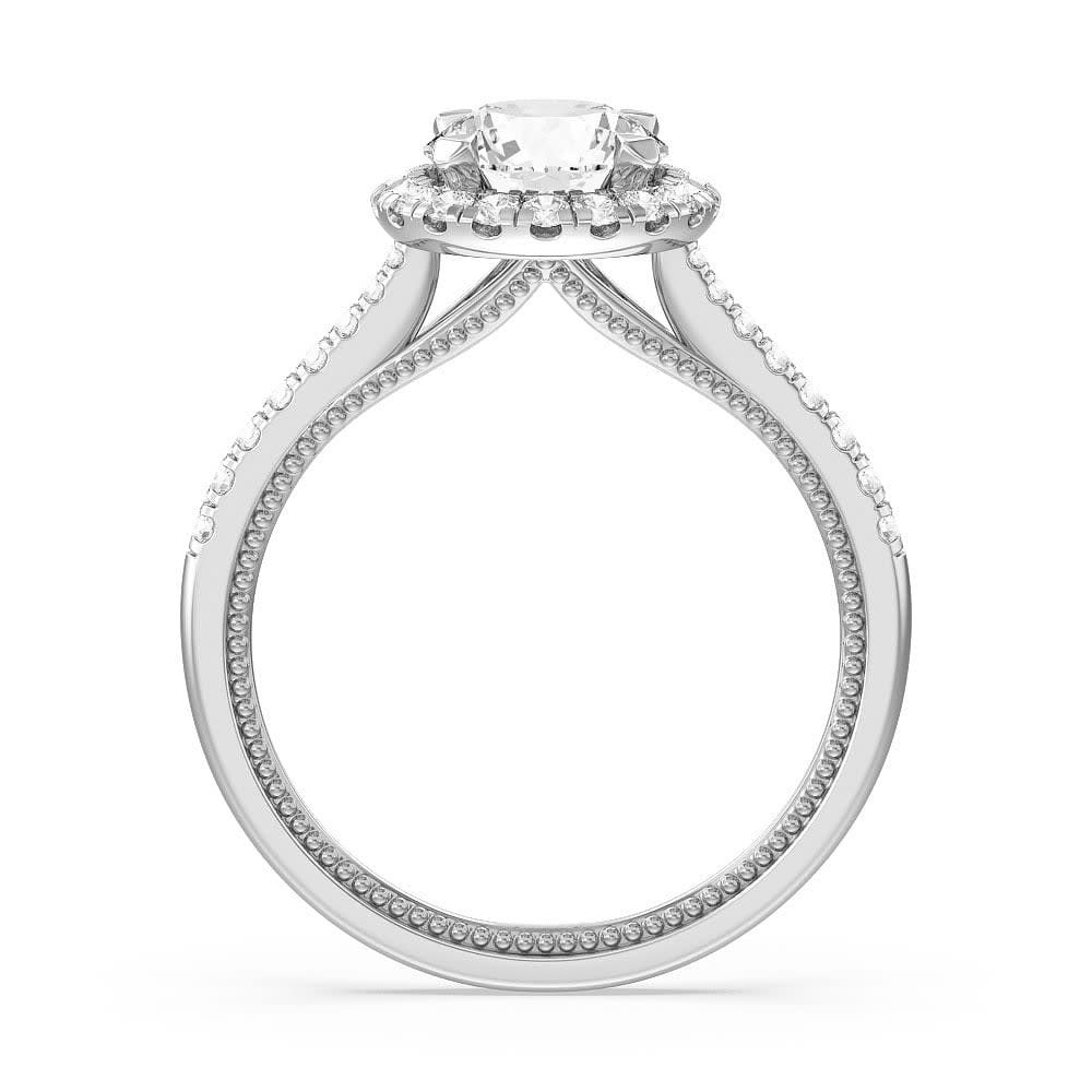 Round Halo Lab Diamond Engagement Ring