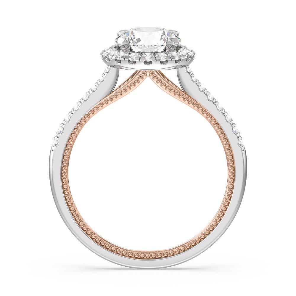 Round Halo Lab Diamond Engagement Ring