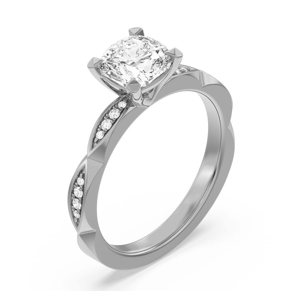 Solitaire Cushion Lab Diamond Ring