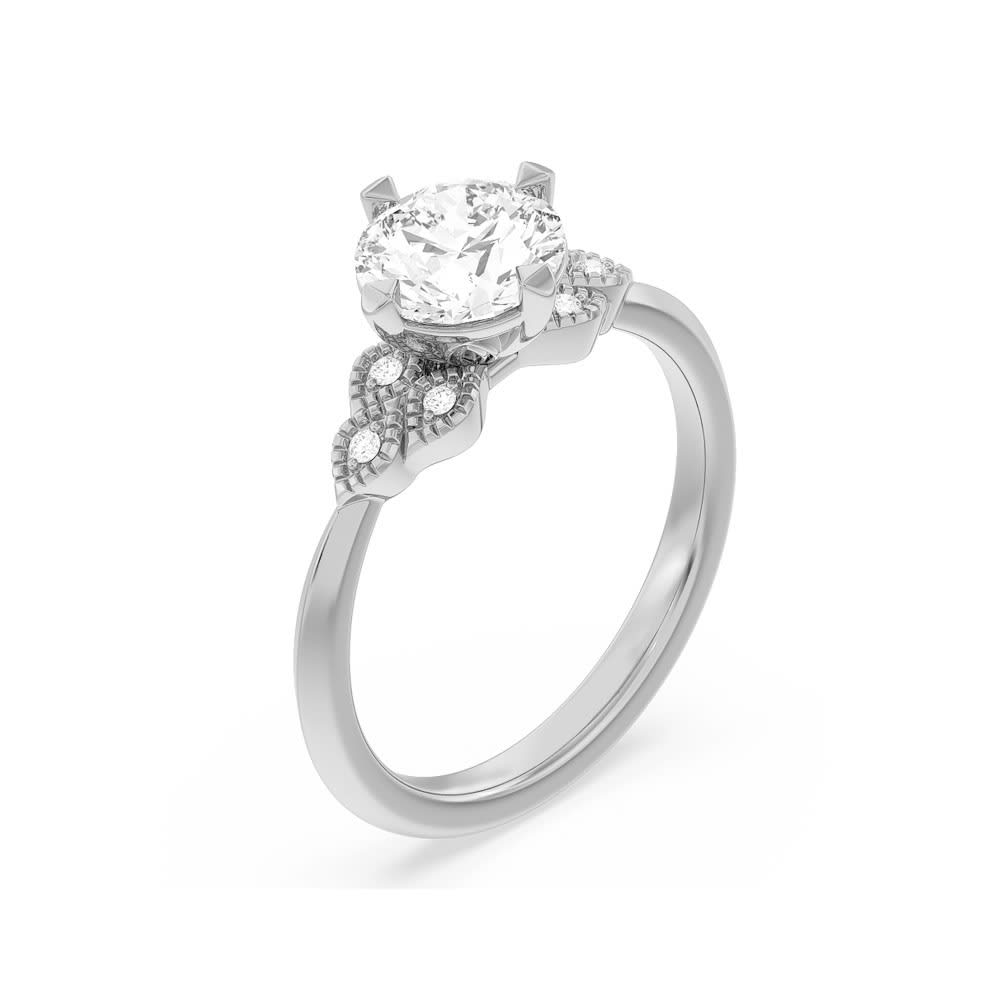 Sleek Edge Lab Grown Round Diamond Engagement Ring