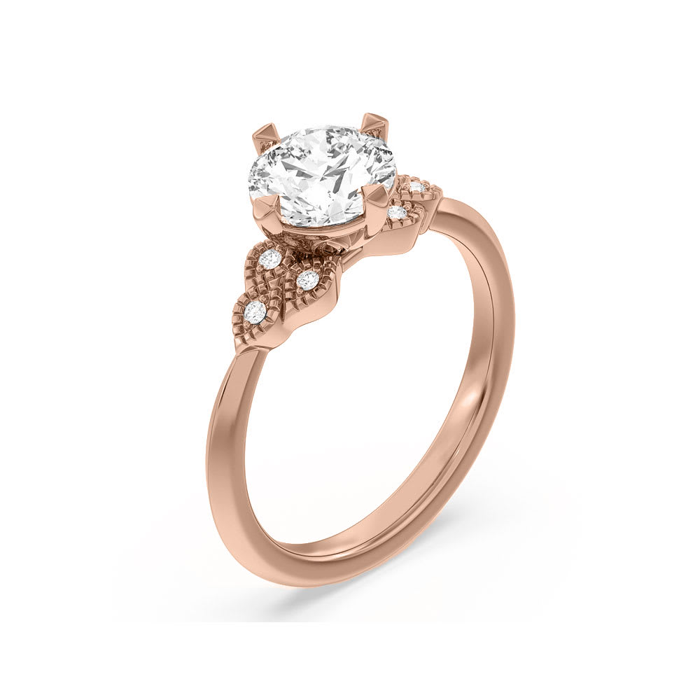 Sleek Edge Lab Grown Round Diamond Engagement Ring