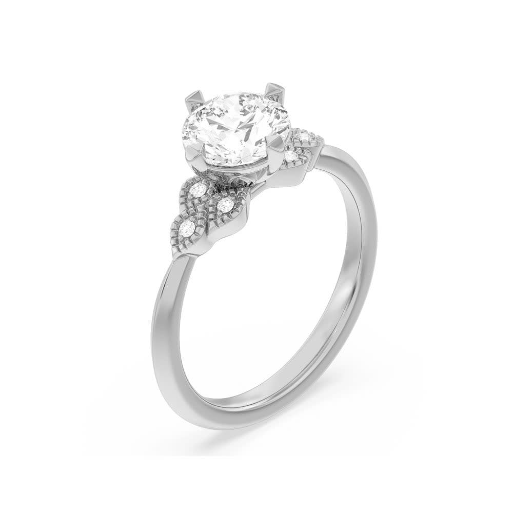Sleek Edge Lab Grown Round Diamond Engagement Ring