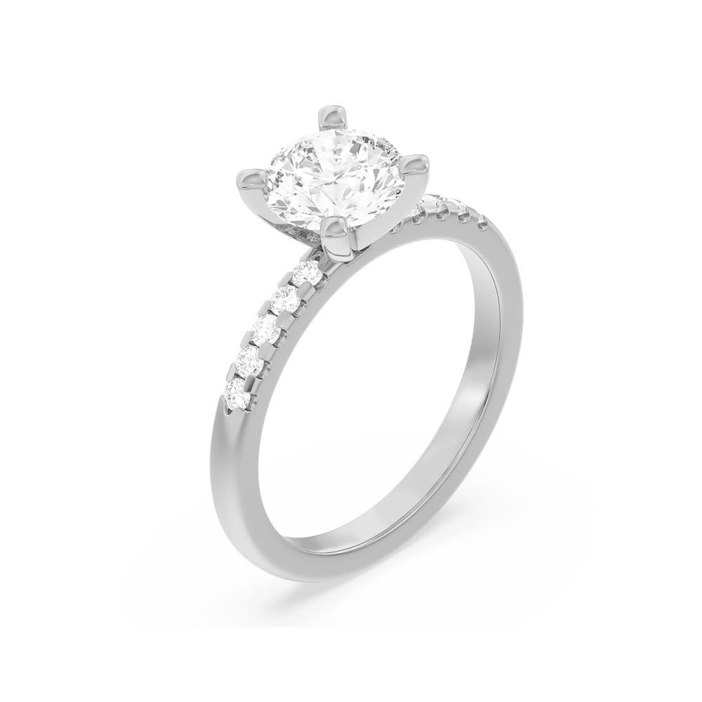 Womens Classic Lab Diamond Engagement Ring